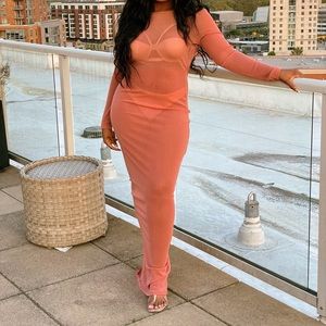 Beautiful see through mauve dress